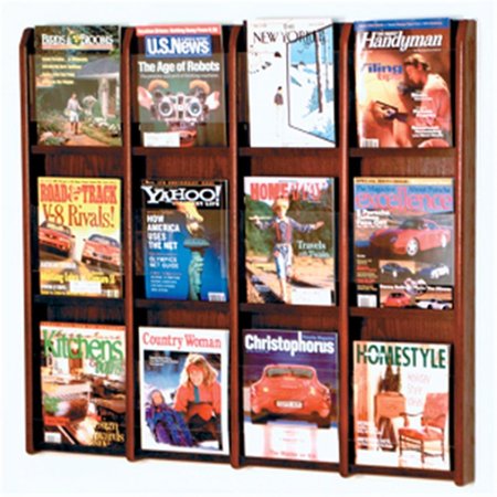 WOODEN MALLET Divulge 12 Magazine Wall Display in Mahogany WO599407
